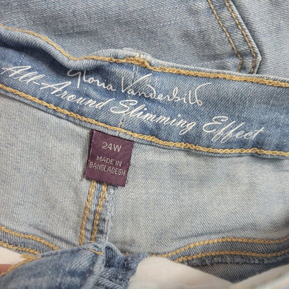 Gloria Vanderbilt Amanda Womens Jeans 24W Plus Capri Light Blue Denim CAP56E - Picture 7 of 10